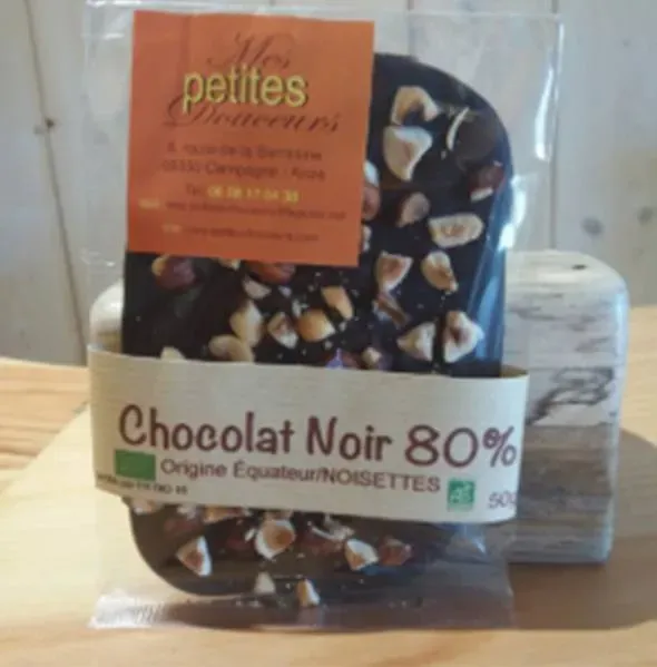 Langue chocolat noir 80% noisettes